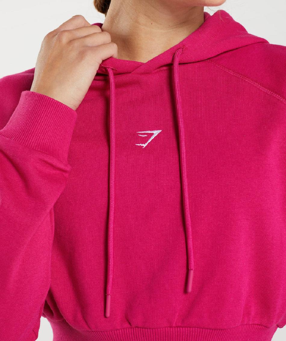 Sudadera Con Capucha Gymshark Entrenamiento Cropped Mujer Rosas | CO 2016PJJ